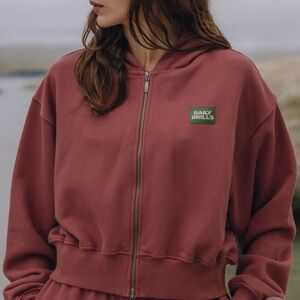 Daily Drills Burgundy Zip-Up Jacket